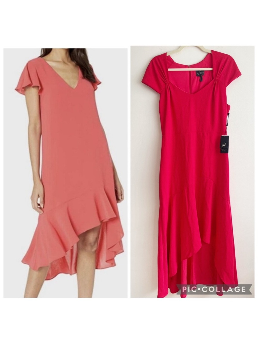 New Adrianna Papell Divine Crepe High Low Dress Wedding Guest Formal Mother Sz 8